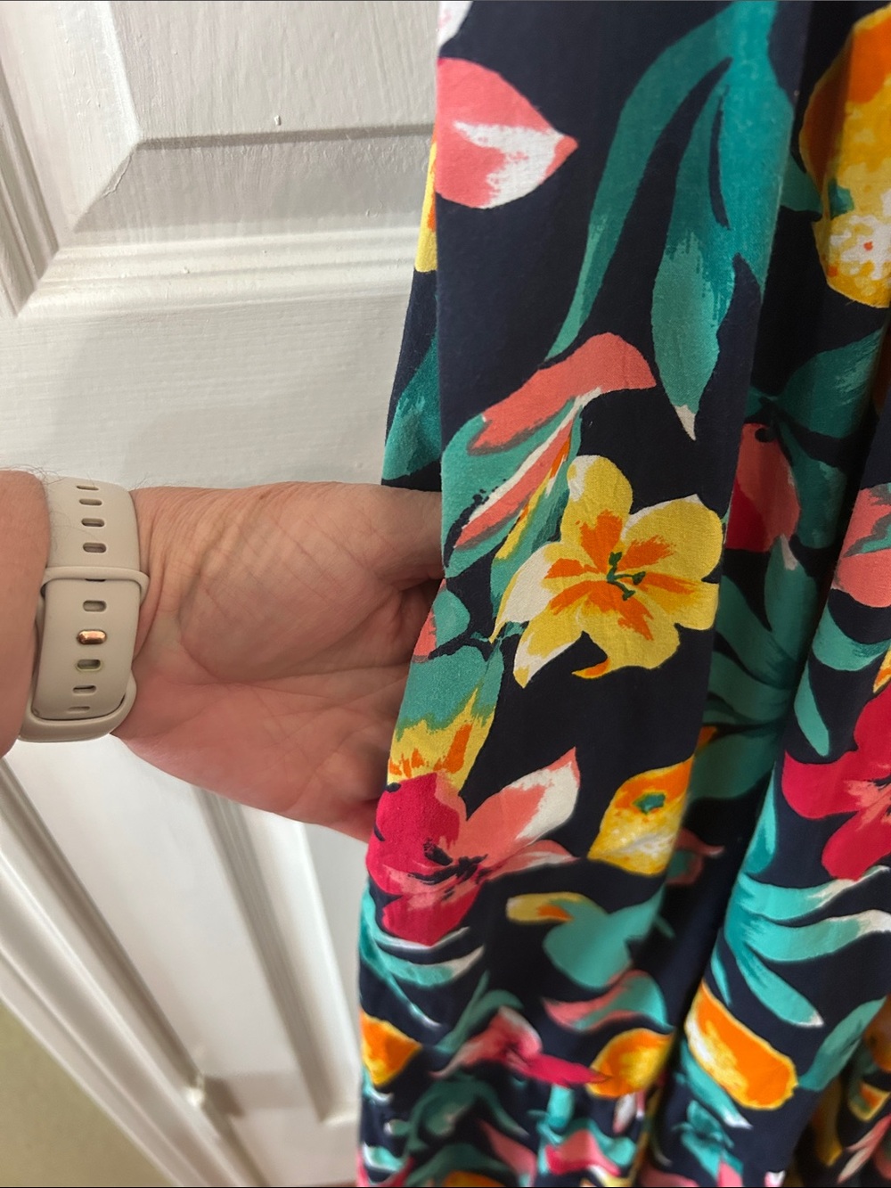 Tropical Fruit Print Tiered Midi Dress ULTIMATE SUMMER Size M - Picture 5 of 15